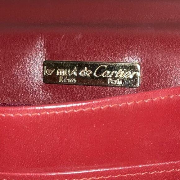 Cartier Vintage Bordeaux Red Leather Clutch Bag W/ Card & Dust bag - Picture 10 of 13